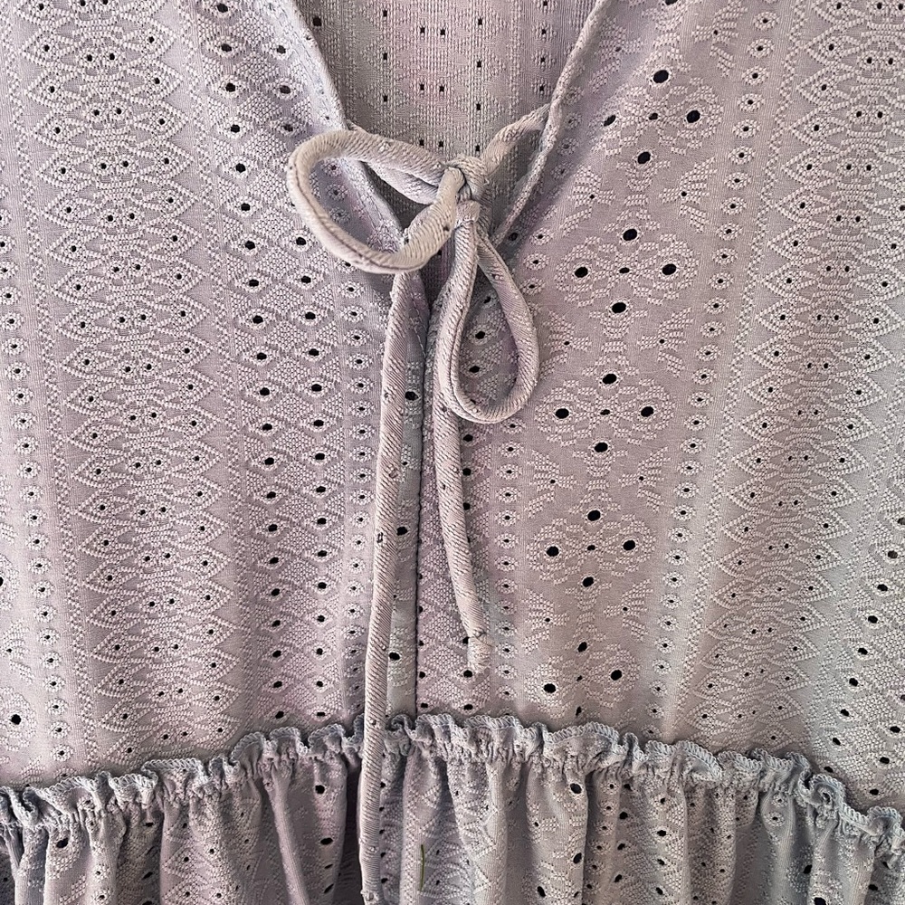 Altar’d State Blue Peplum Eyelet Top - Picture 5 of 6